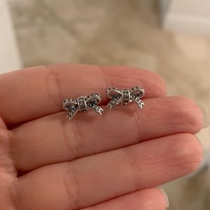 Pandora Bow Earrings - Sterling Silver